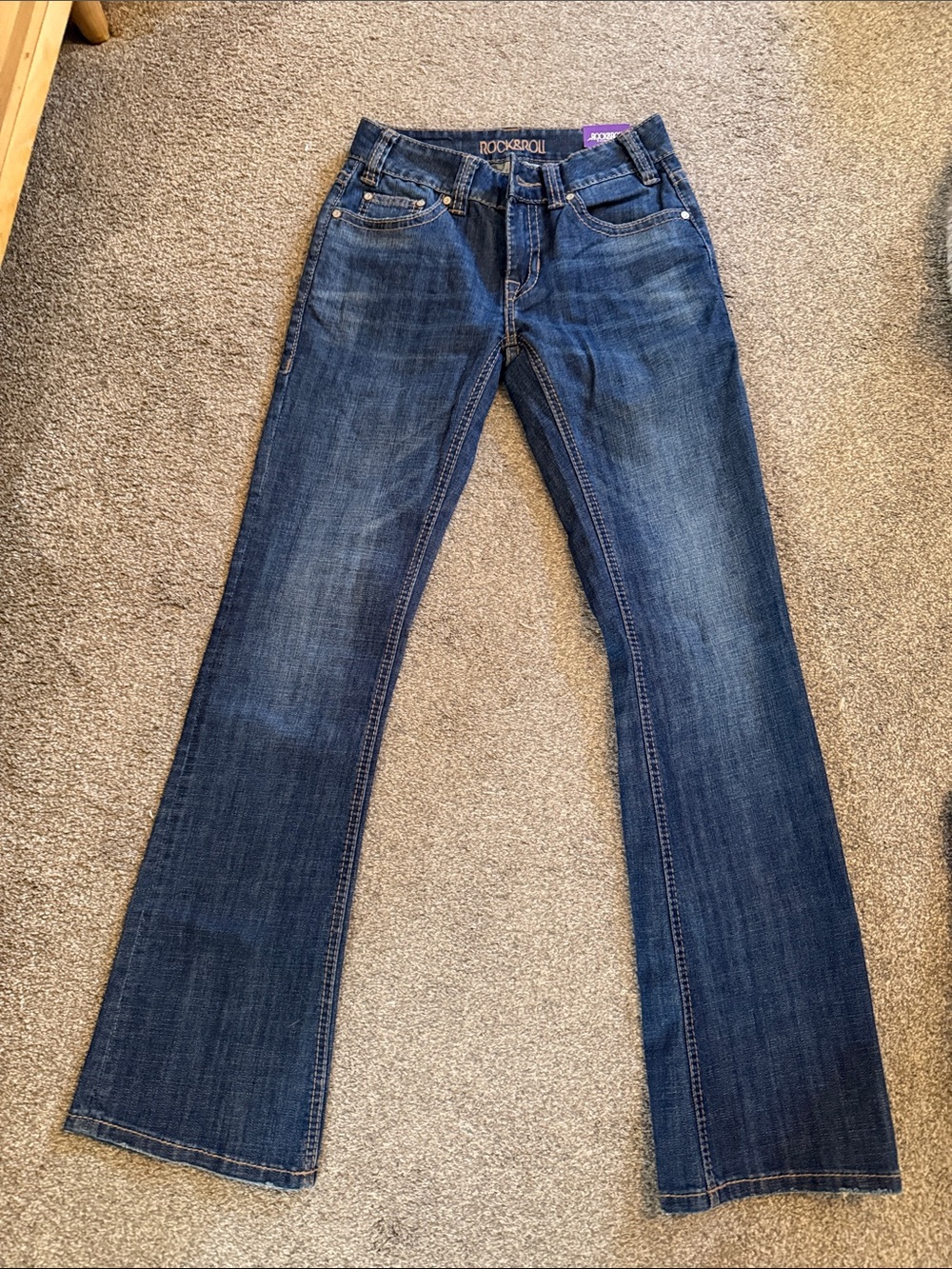 Rock & Roll Cowgirl Dark Blue Flare Jeans